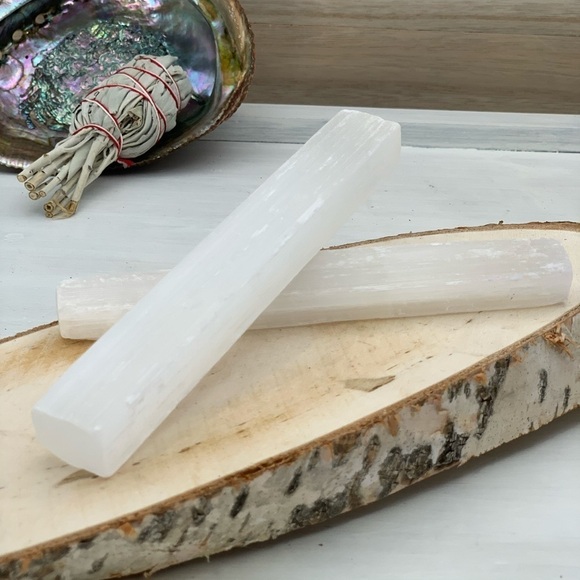 Selenite 6” x .75” Sticks - 2 Per Order - Picture 1 of 6